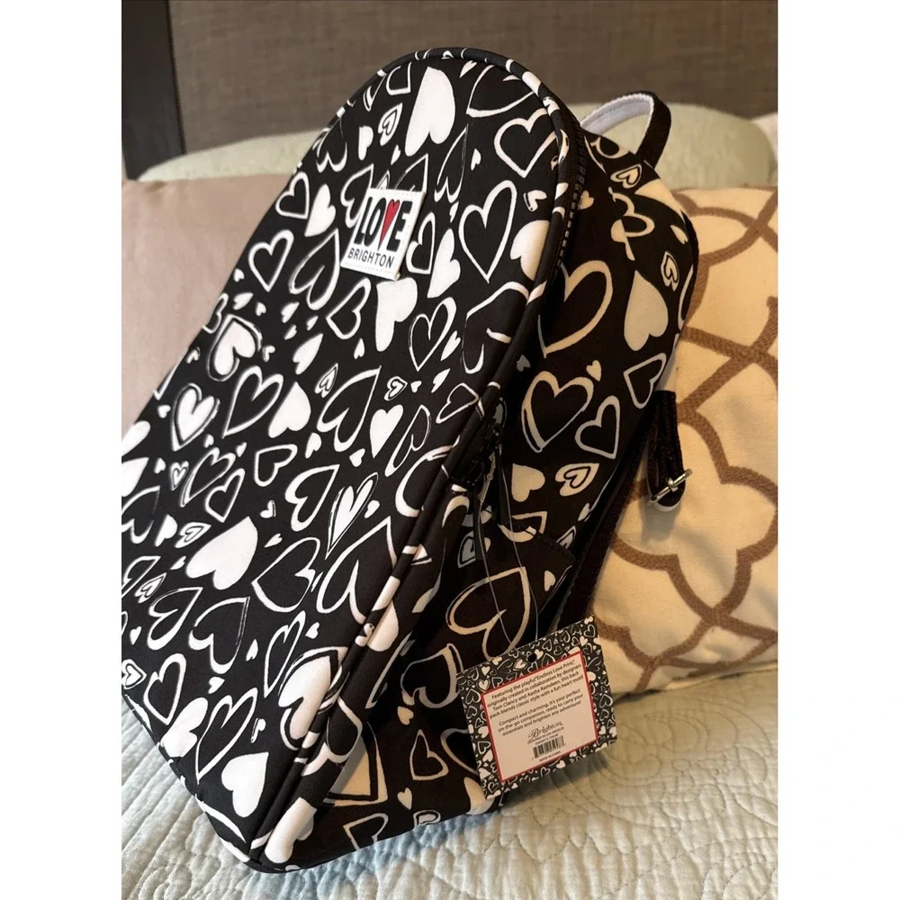 Brighton ENDLESS LOVE Backpack $150 Retail NWT Black‎ & White